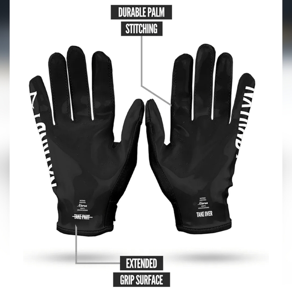 Black G1 Football Gloves NEW - Picture 4 of 14